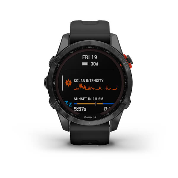 Garmin Fenix 7S Solar - sport watch, slate gray, black band