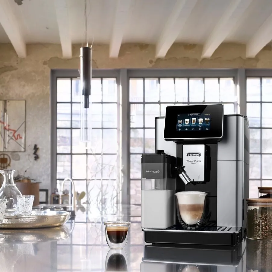 Delonghi PrimaDonna Soul ECAM610.55 - combi coffee maker, Black, Silver