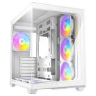 Antec C6 Curve -miditornikotelo ikkunalla ja RGB-valaistuksella, valkoinen