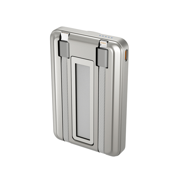 Spello ForcePack 4in1 10000mAh Magnetic Wireless Power Bank SM75 | Titanium | Qi2  &  MagSafe Compatible