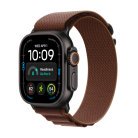 Apple Watch Ultra 4 49mm Black Titanium Case with Burgundy Alpine Loop (Small)