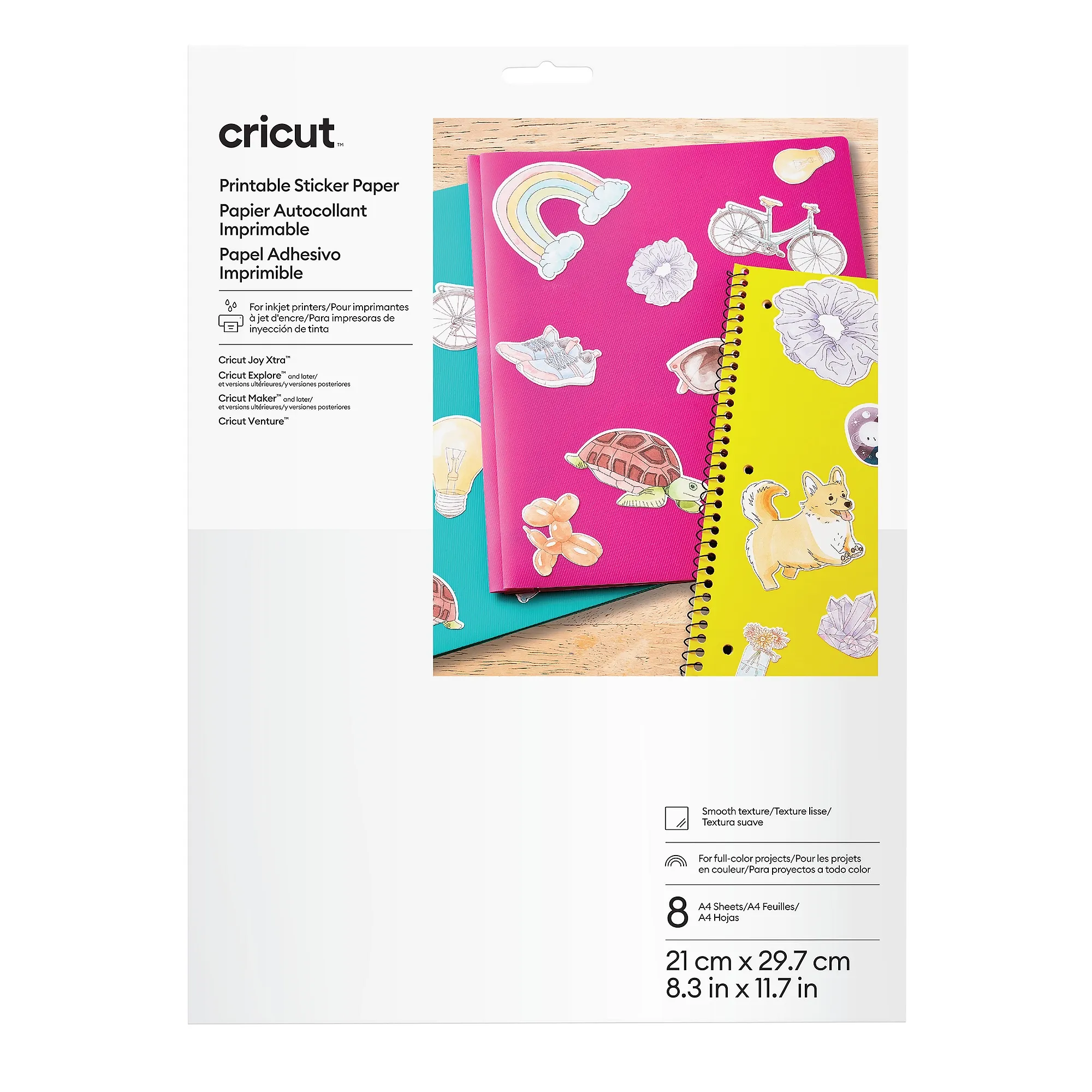 Cricut Joy Xtra Printable Sticker Paper White 8-pack A4