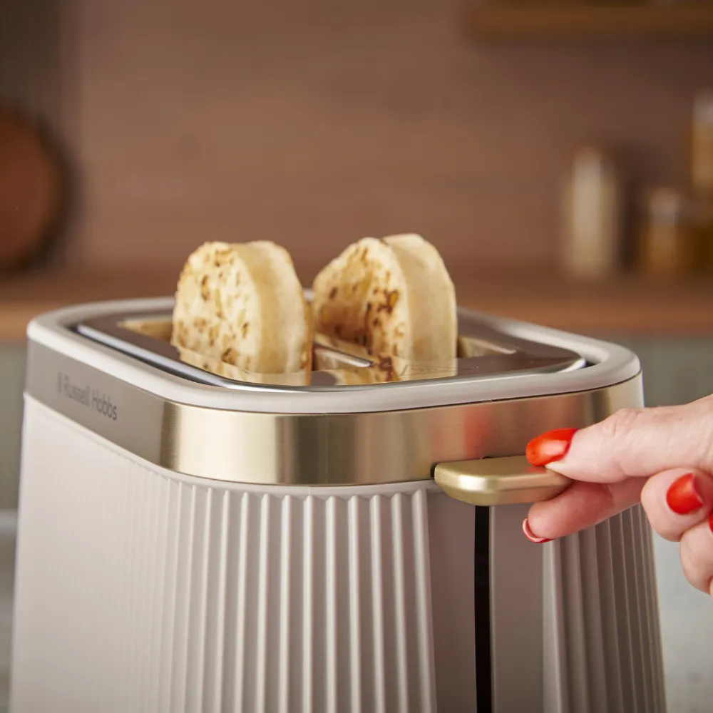 Russell Hobbs Bronte -leiv&auml;npaahdin, 2 viipaleita, Gold, Stone color