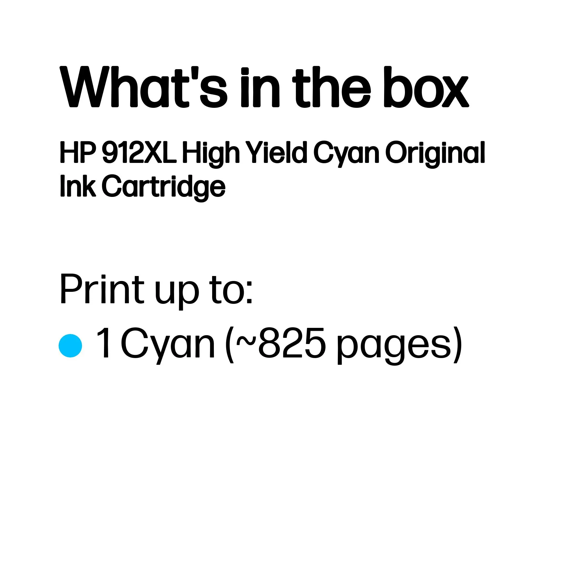 HP 912XL High Yield Cyan Ink Cartridge