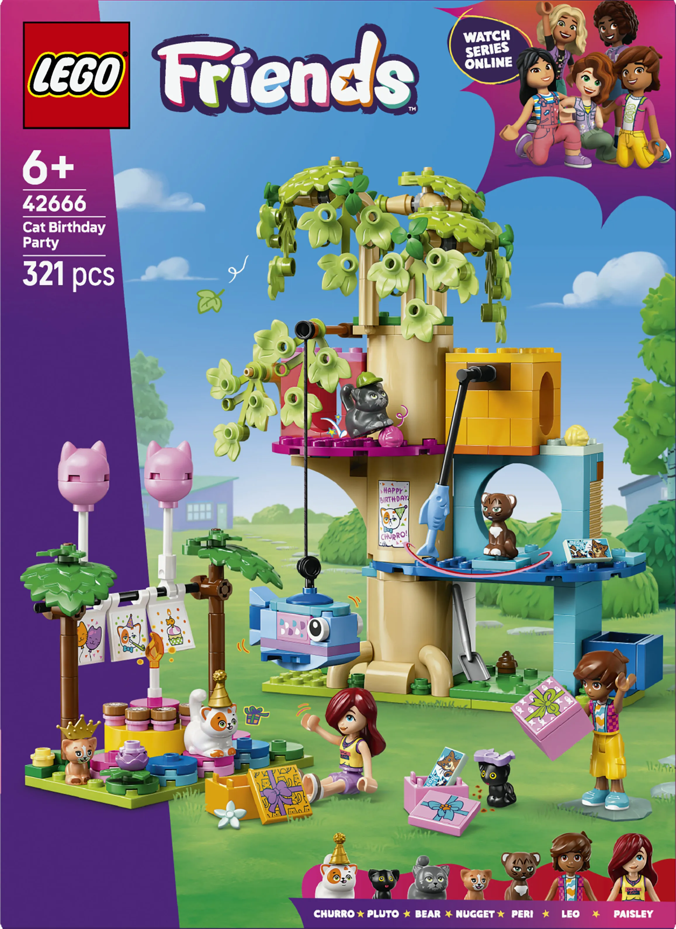 LEGO Friends Cat Birthday Party and Tree House 42666