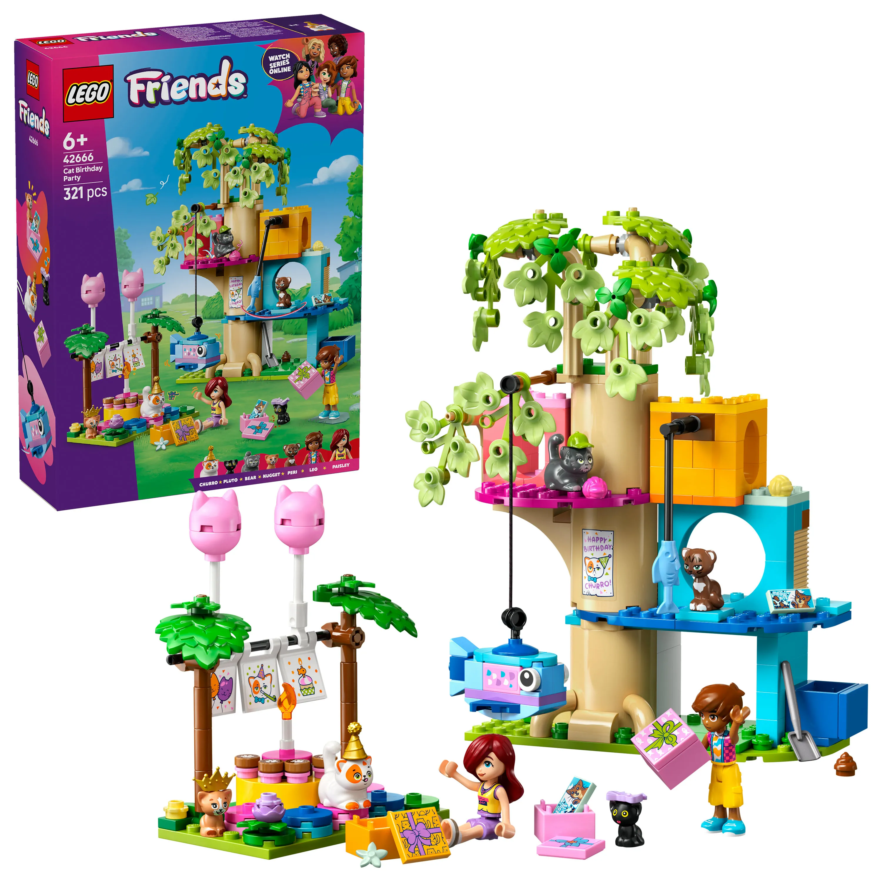 LEGO Friends Cat Birthday Party and Tree House 42666