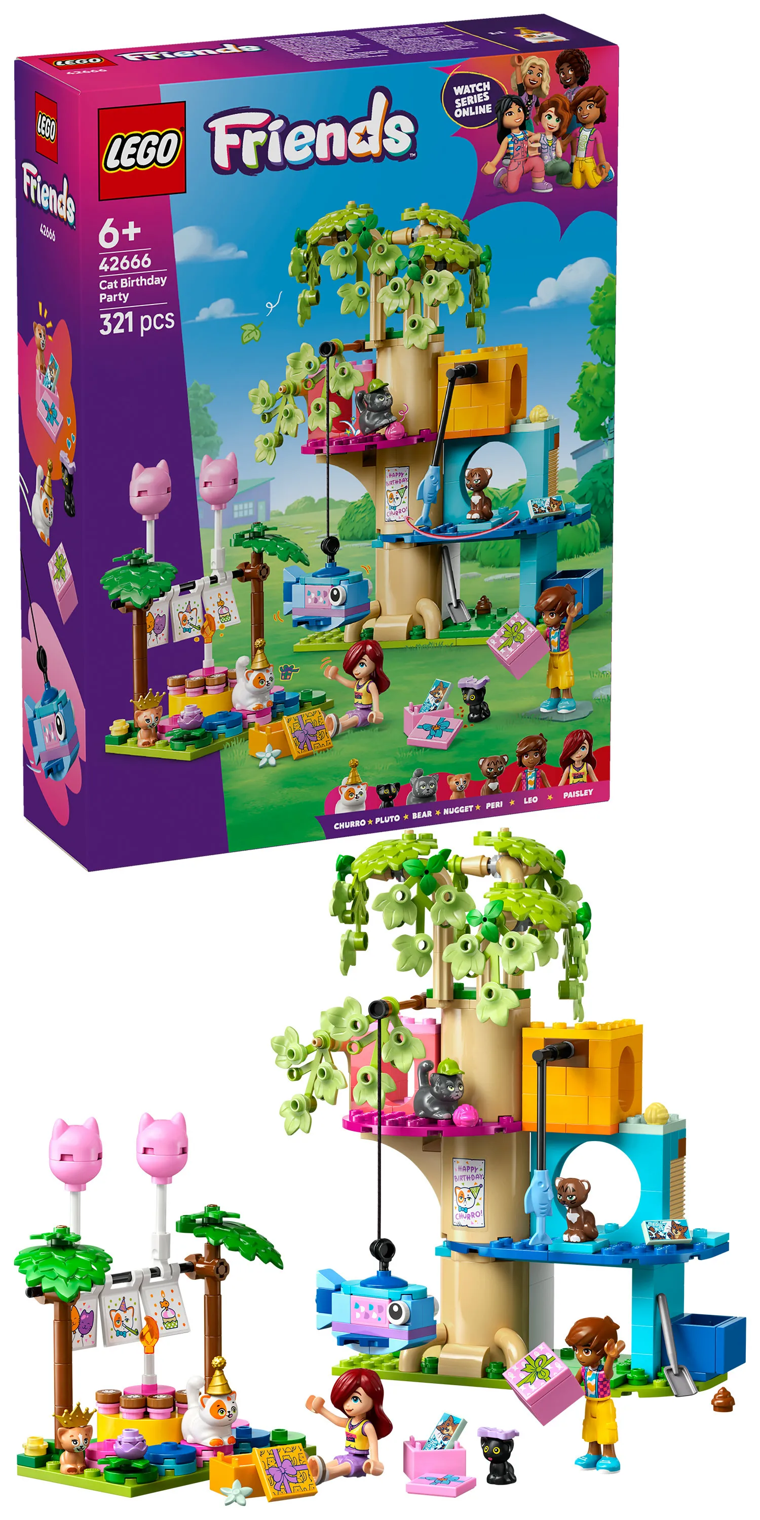 LEGO Friends Cat Birthday Party and Tree House 42666