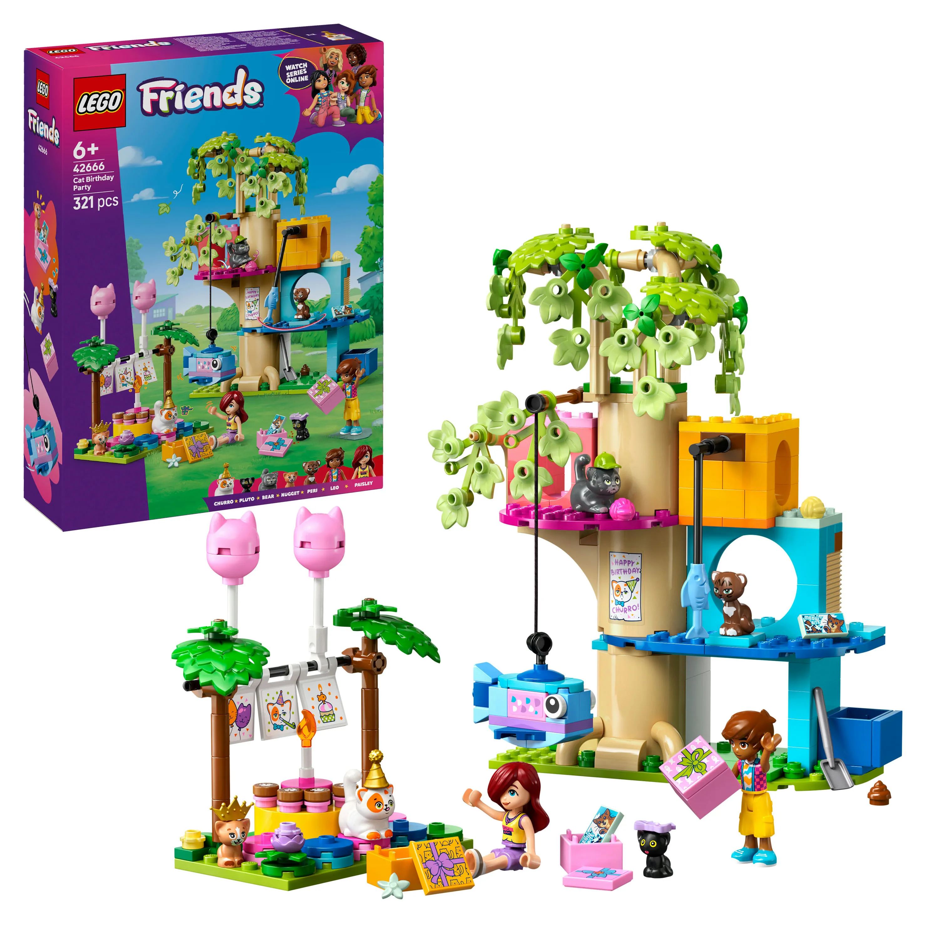 LEGO Friends Cat Birthday Party and Tree House 42666