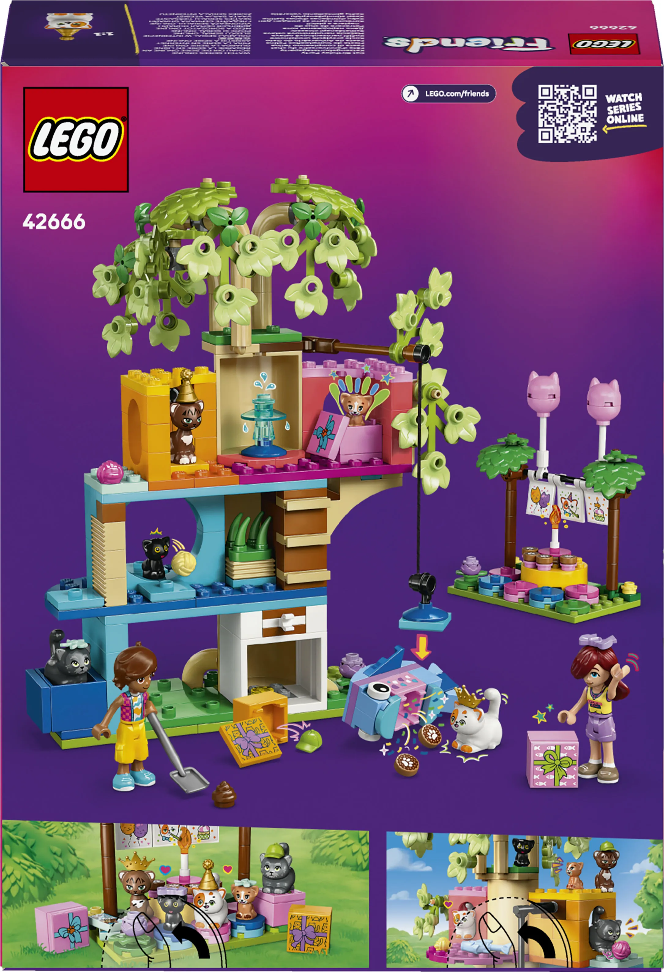 LEGO Friends Cat Birthday Party and Tree House 42666