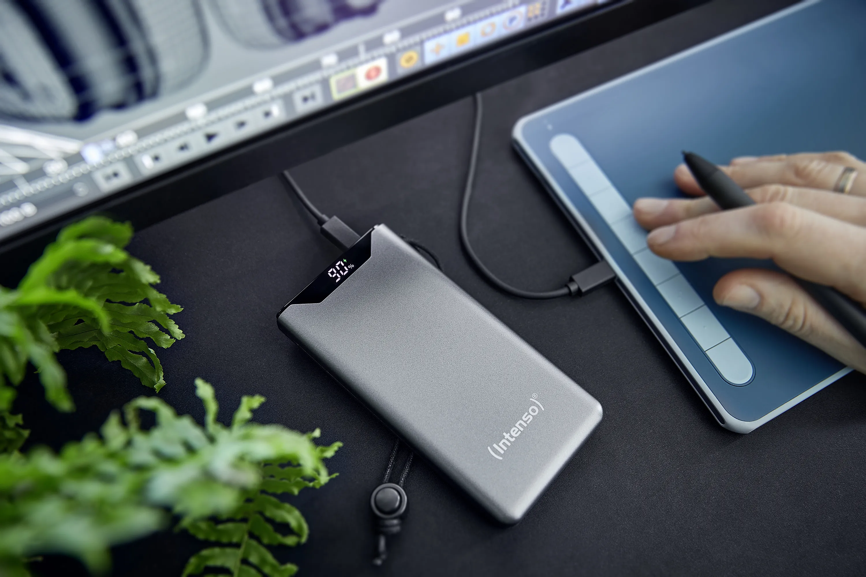Intenso F10000 -varavirtalähde, 10000 mAh, Harmaa
