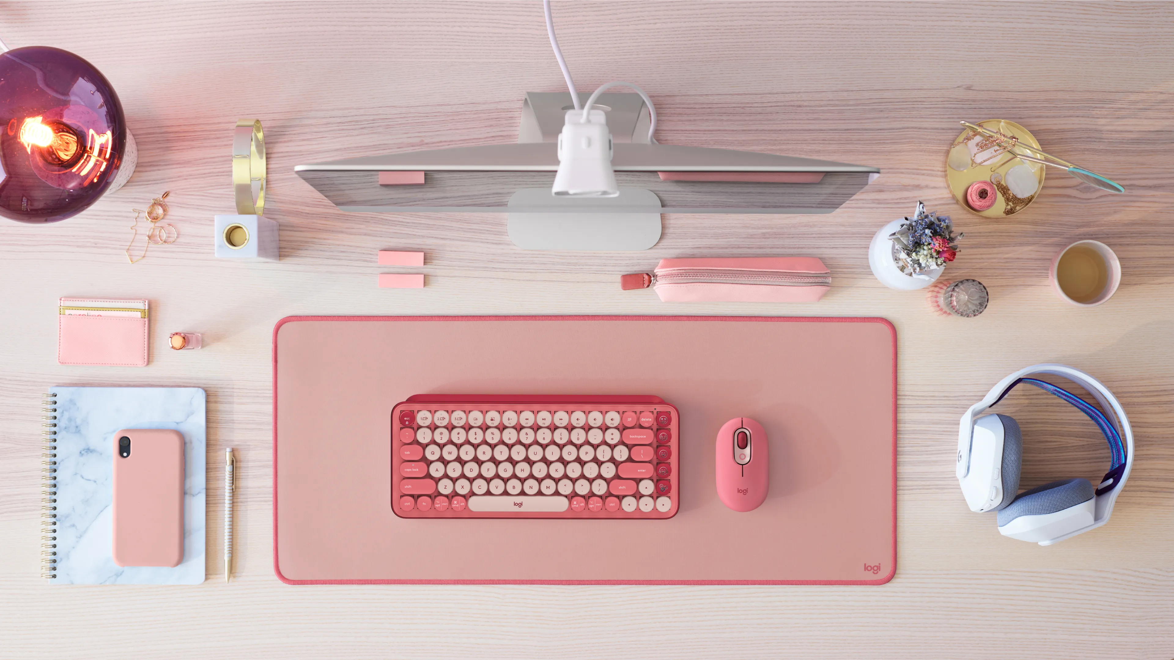 Logitech Studio Series -hiirimatto, 700x300 mm, Dark Rose