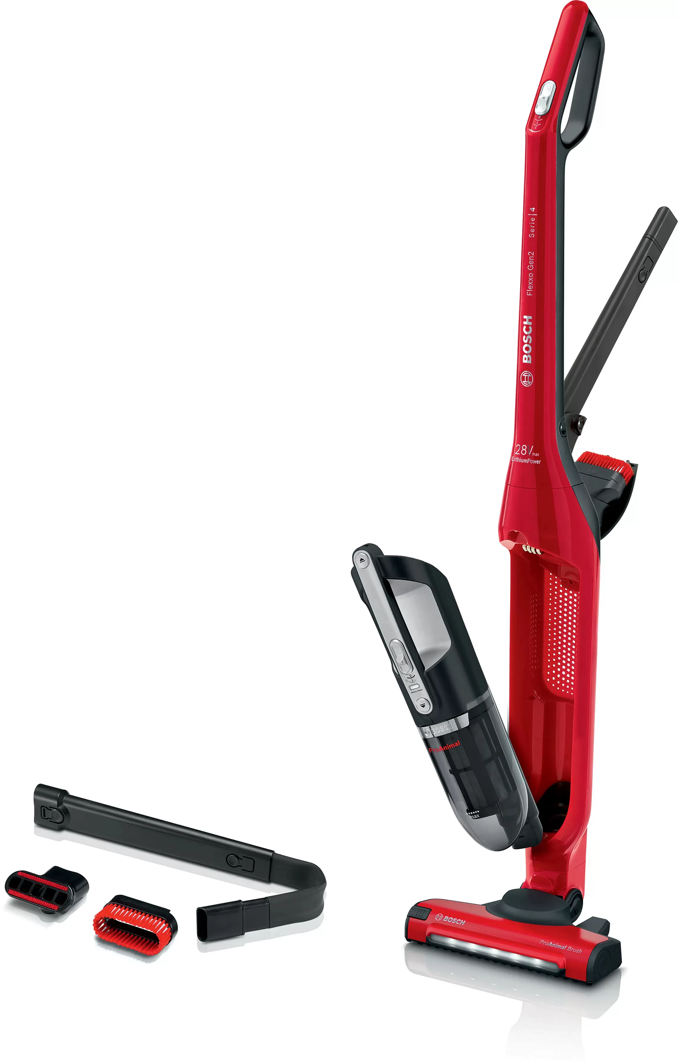 Bosch Flexxo Gen2 ProAnimal BBH3ZOO28 0,4 L 2,15 Ah pussiton -varsi-imuri, punainen