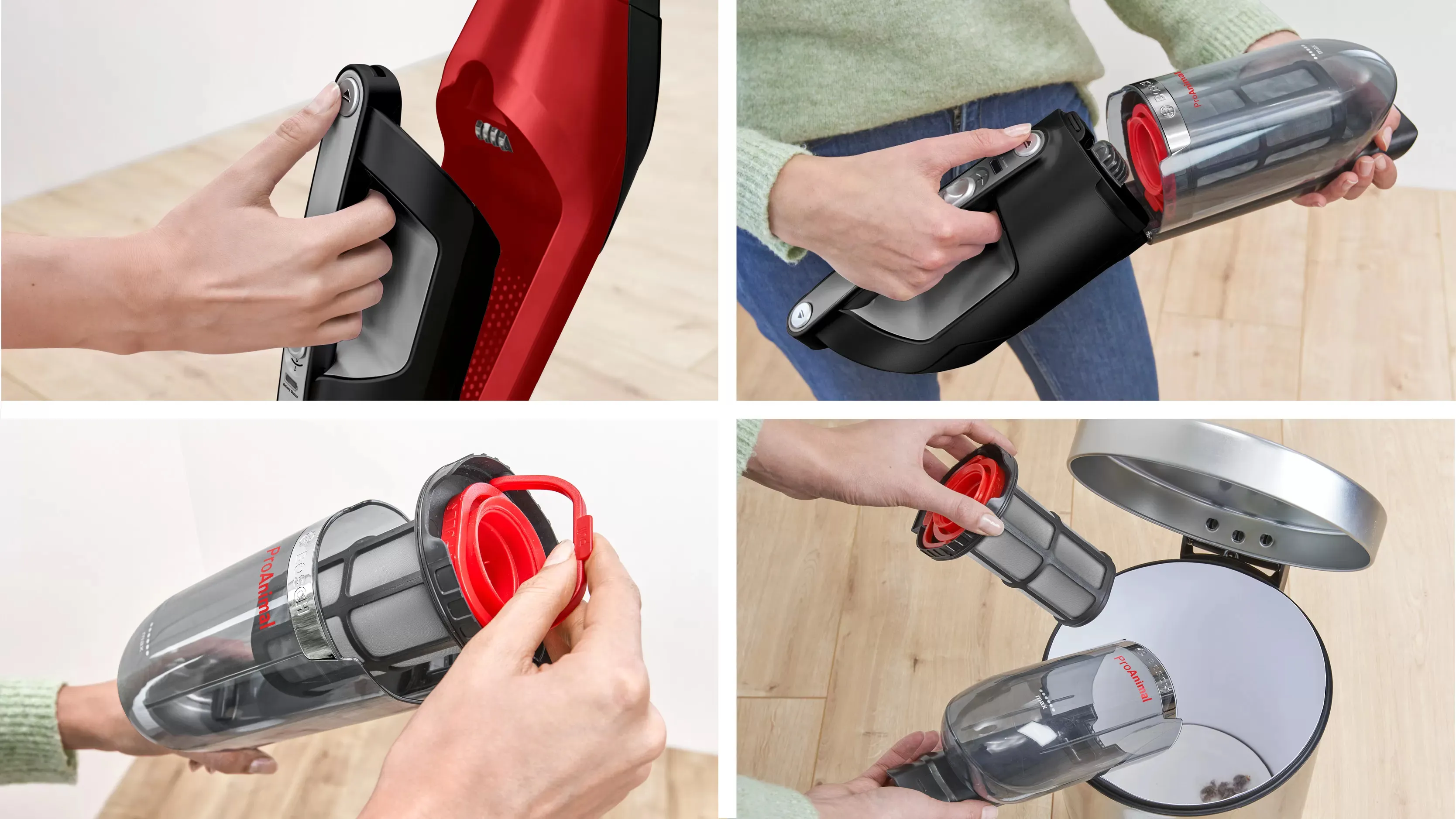 Bosch Flexxo Gen2 ProAnimal BBH3ZOO28 0,4 L 2,15 Ah pussiton -varsi-imuri, punainen