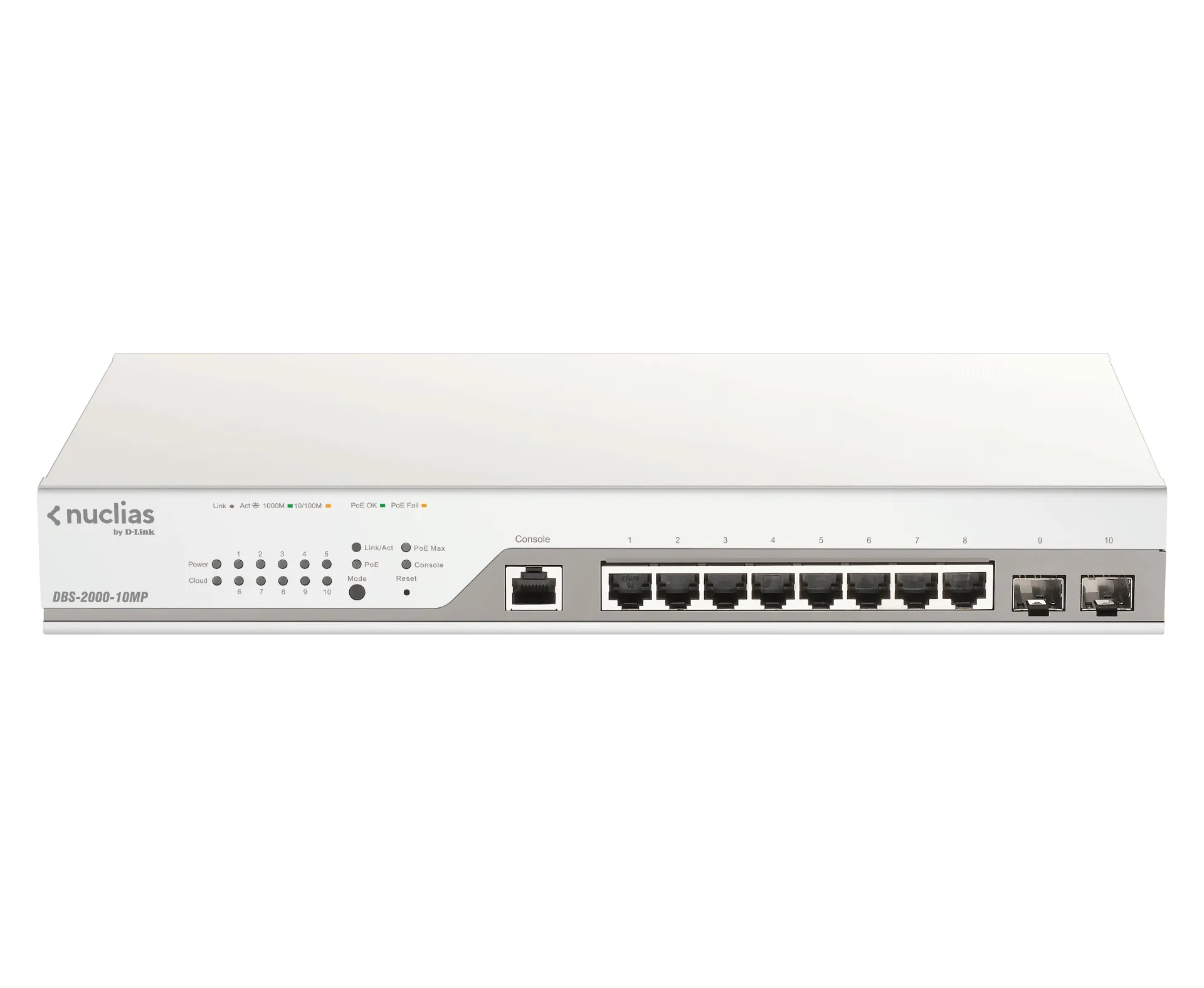 10-Port Gigabit PoE+ Nuclias Smart Managed Switch including 2x SFP Por