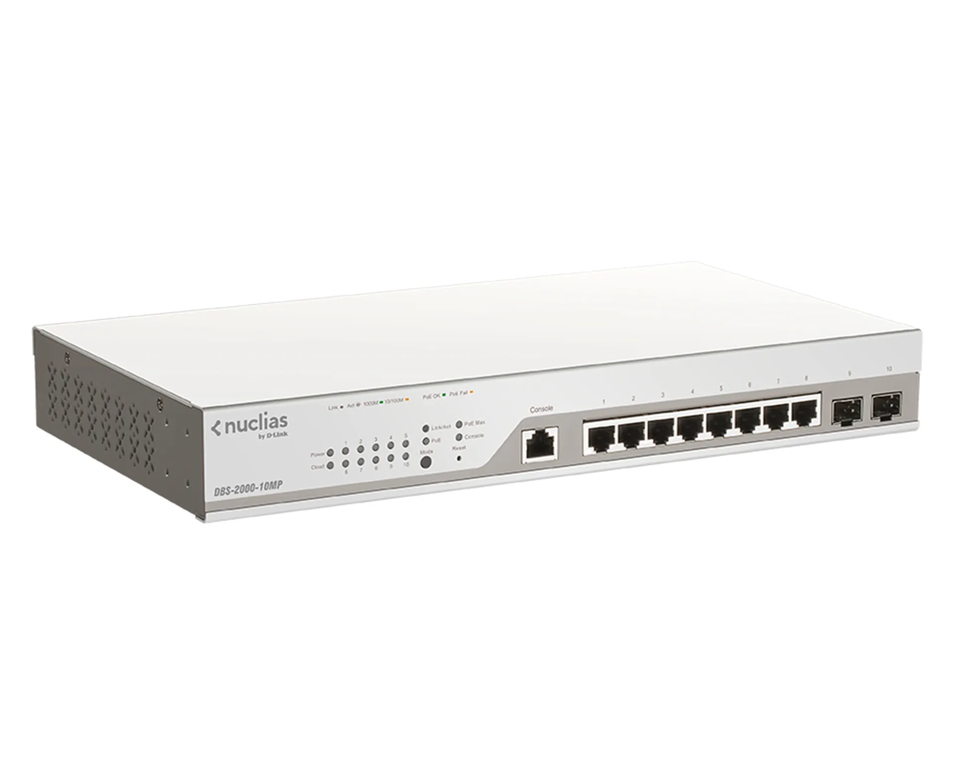 10-Port Gigabit PoE+ Nuclias Smart Managed Switch including 2x SFP Por