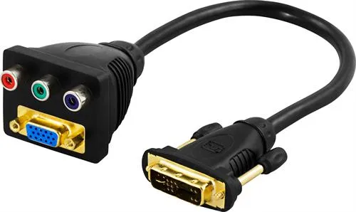 DVI-adapter, 1xDVI-A ha till 1xRGB ho &amp; Komponentvideo