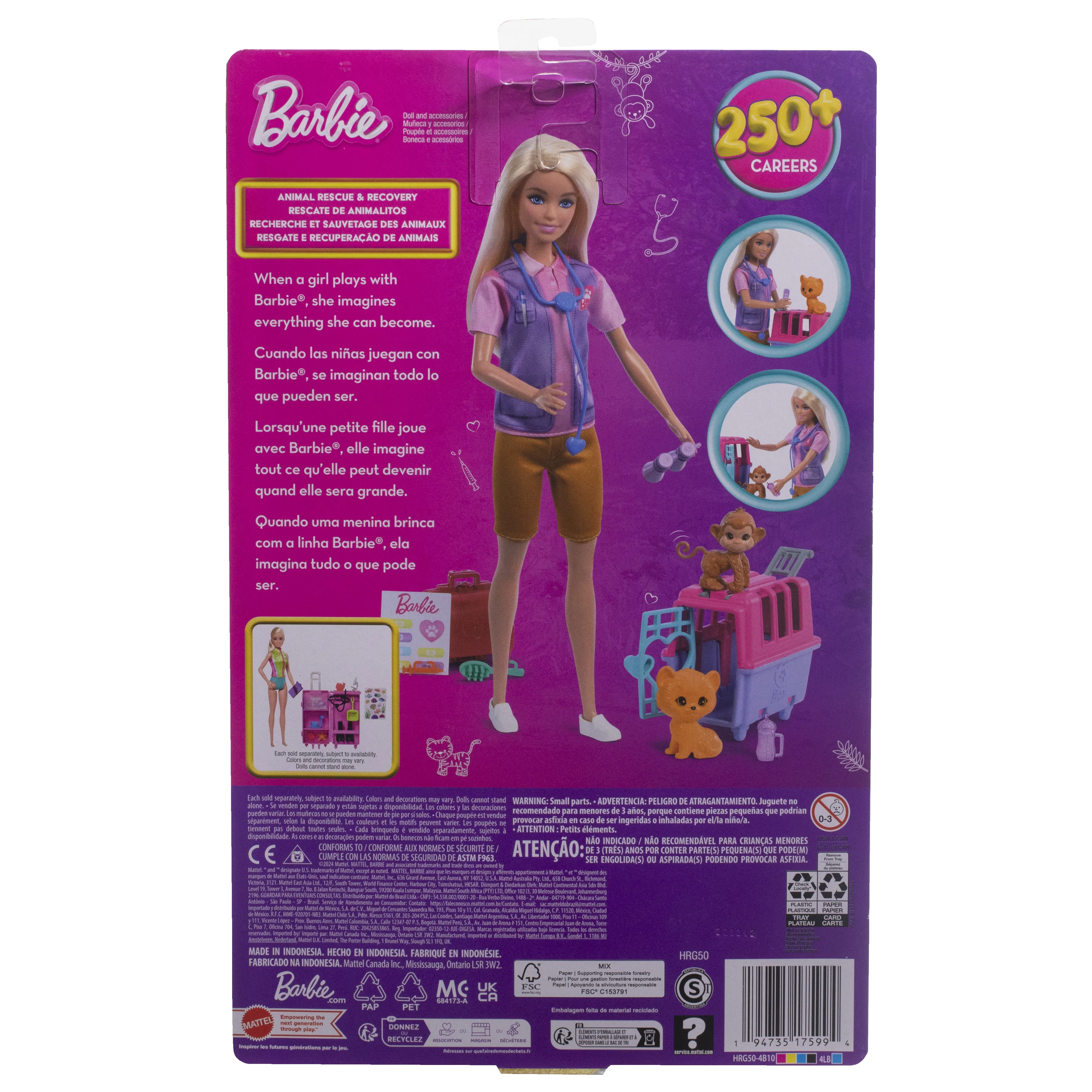 Mattel Barbie Careers Animal Rescue &amp; Recover Playset Doll