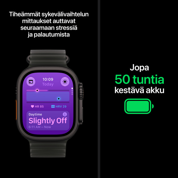Apple Watch Ultra 4 49 mm titanboett svart med bergsloop bourgogne (Small)
