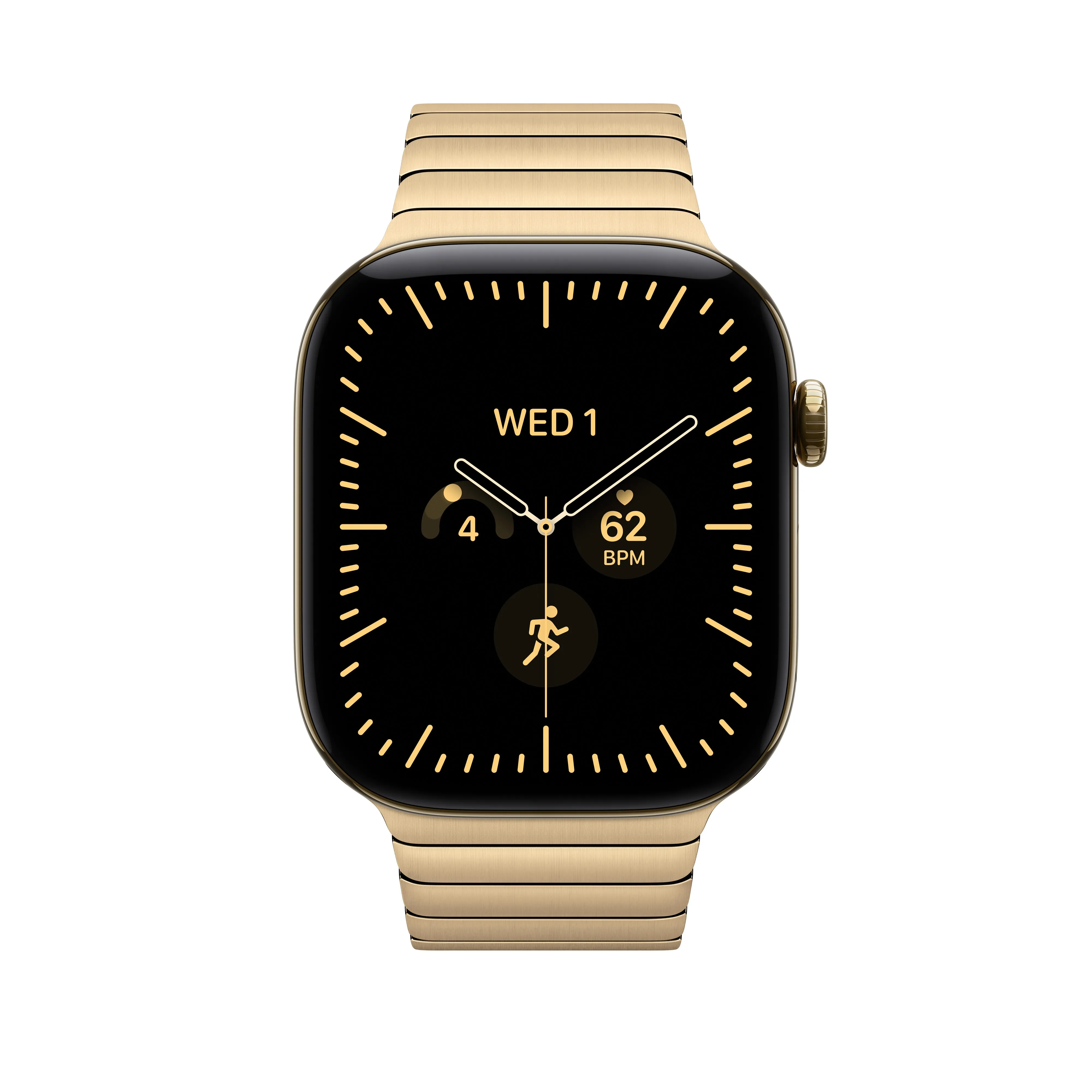 Apple Watch 46 mm -linkkuranneke, kiiltokullan v&auml;rinen