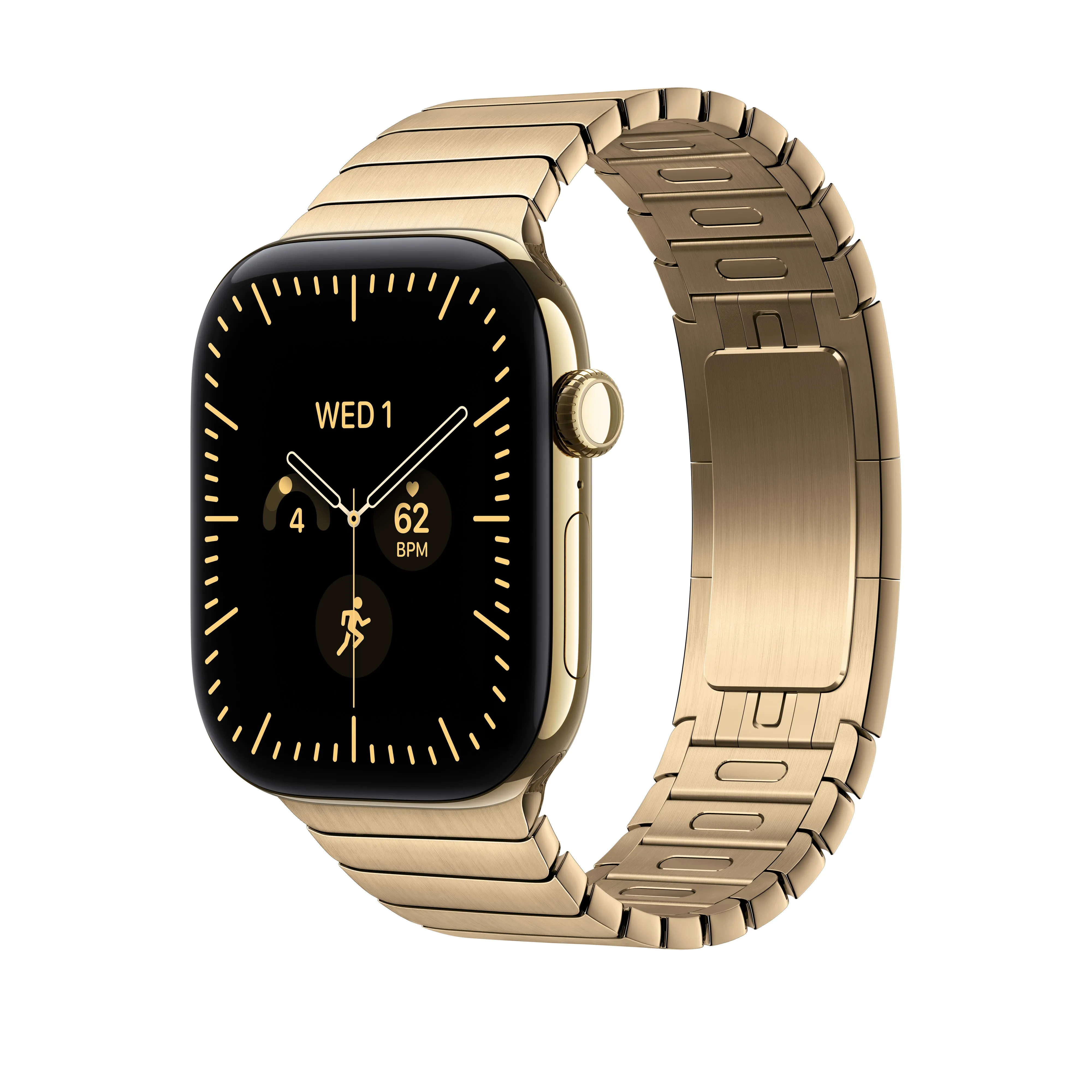 Apple Watch 46 mm -linkkuranneke, kiiltokullan v&auml;rinen