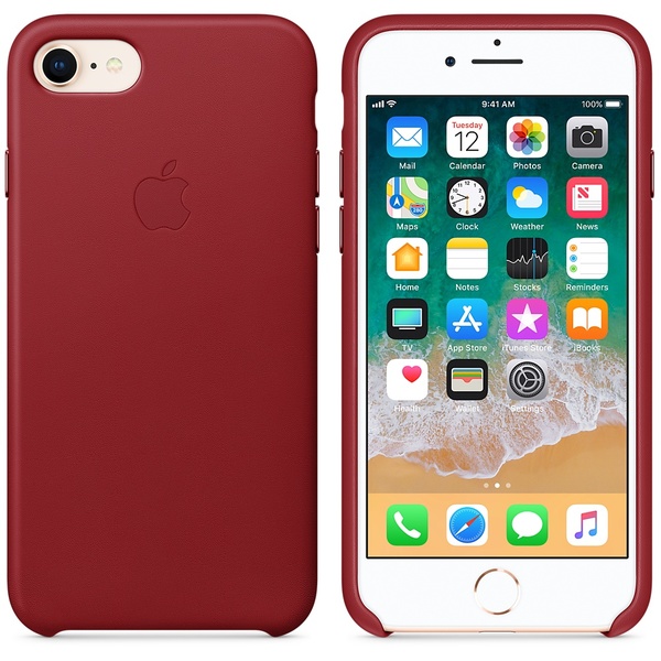 Apple iPhone 8/7 ‑nahkakuori - (PRODUCT)RED