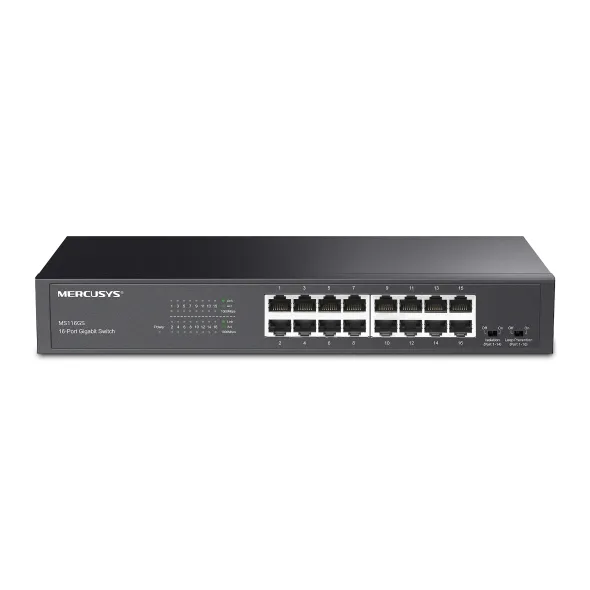 Mercusys MS116GS - 16-porttinen hallitsematon Gigabit-kytkin, Musta