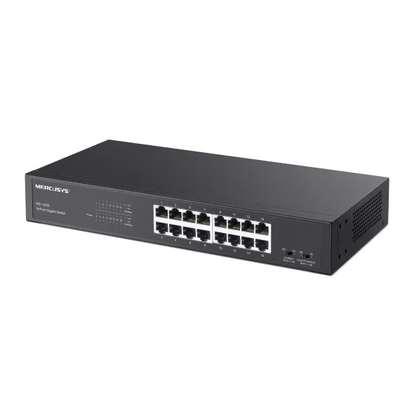 Mercusys MS116GS - 16-porttinen hallitsematon Gigabit-kytkin, Musta