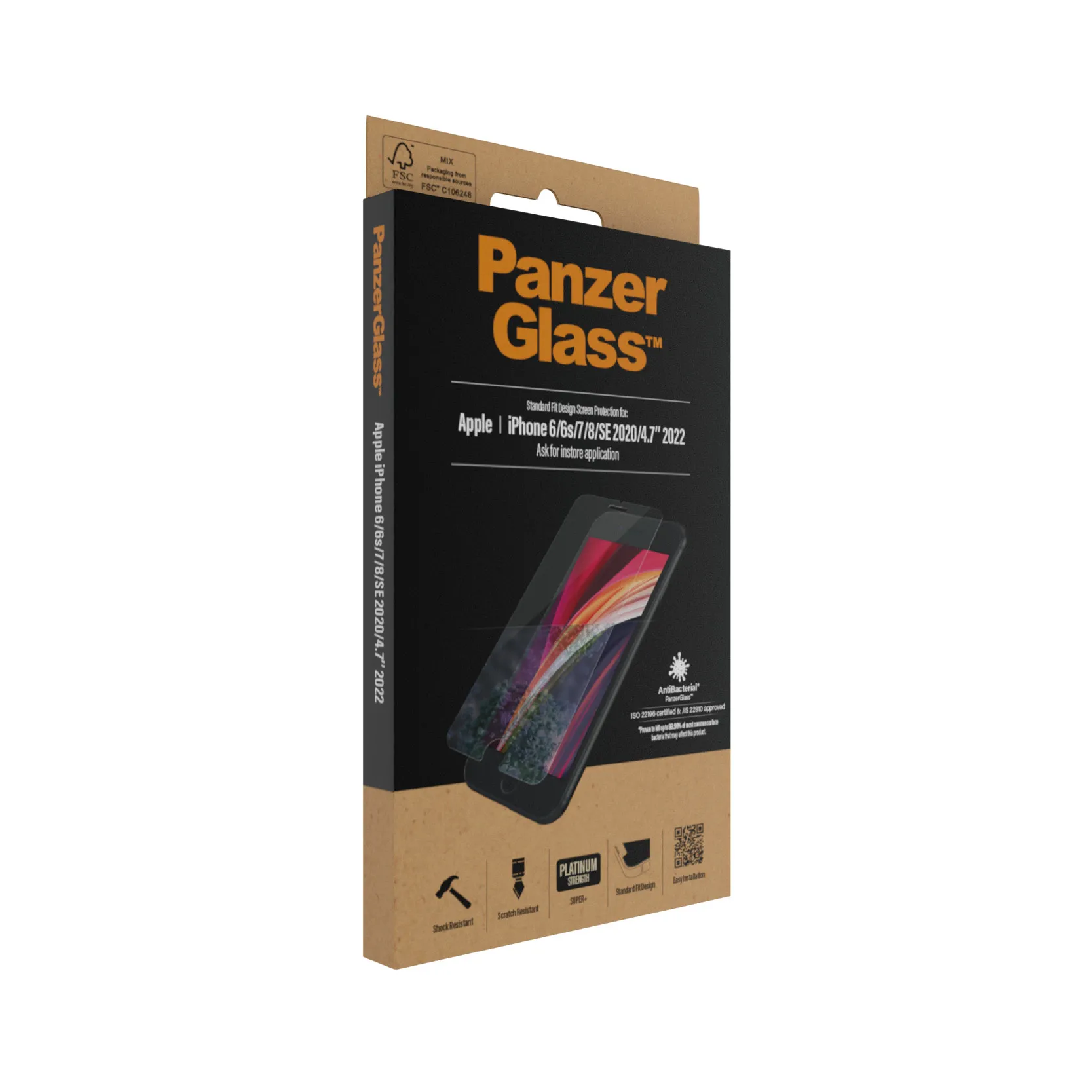 PanzerGlass Classic Fit, iPhone 6/7/8/SE - skärmskydd