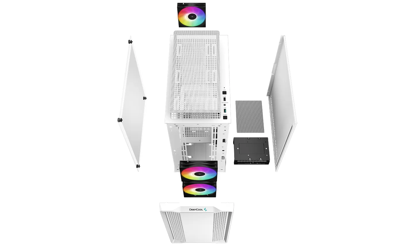 DeepCool CC360 A-RGB Micro-ATX Case, White