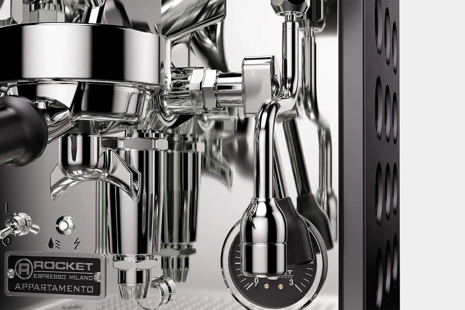 Rocket Espresso Appartamento TCA espressomaskin, 1,8 l, svart, rostfritt st&aring;l