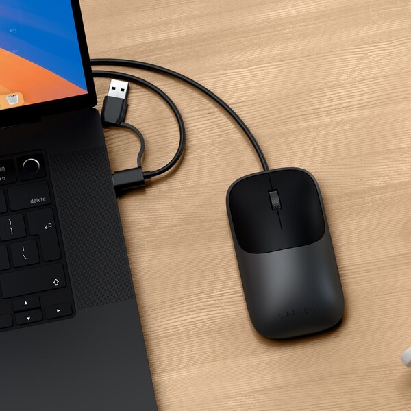 Satechi Slim LX Wired Mouse, Space Black