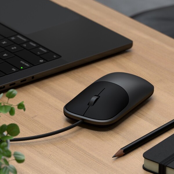 Satechi Slim LX Wired Mouse, Space Black