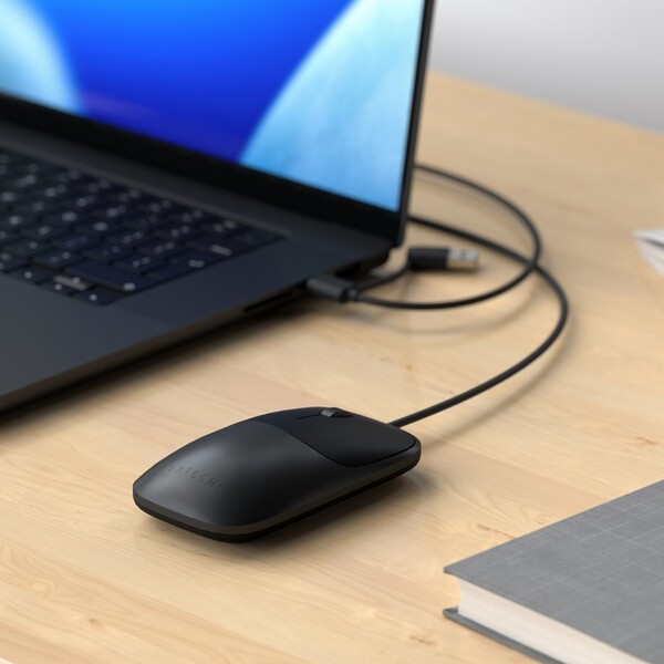 Satechi Slim LX Wired Mouse, Space Black