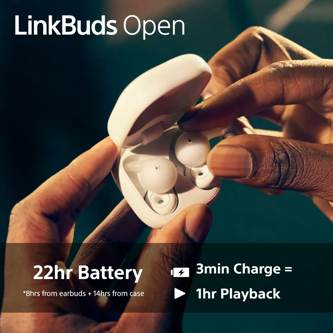 Sony Linkbuds Open -langattomat nappikuulokkeet, Musta
