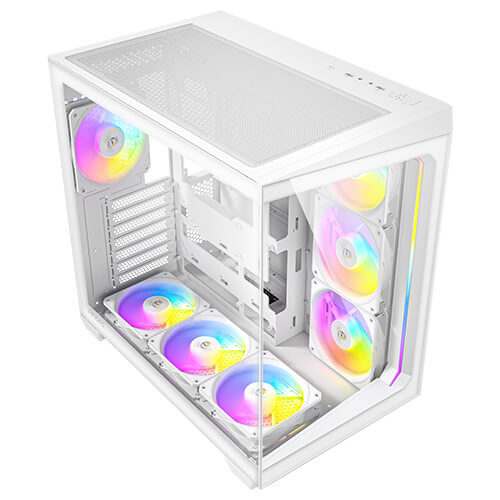Antec C6 Curve Midi-Tower Case with window and RGB lighting, White