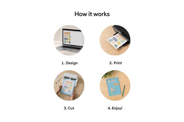 Cricut Joy Xtra Printable Sticker Paper White 8-pack A4