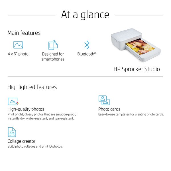 HP Sprocket Studio Snow Printer
