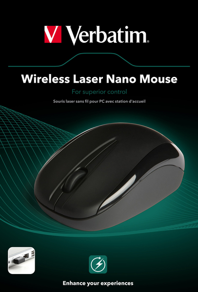 Verbatim langaton laser minihiiri, USB, nano-vastaanotin,musta