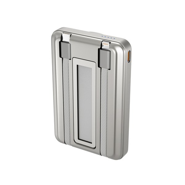 Spello ForcePack 4in1 10000mAh Magnetic Wireless Power Bank SM75 | Titanium | Qi2  &  MagSafe Compatible Spello ForcePack 4in1 10000mAh Magnetic Wireless Power Bank SM75 | Titanium | Qi2  &  MagSafe Compatible