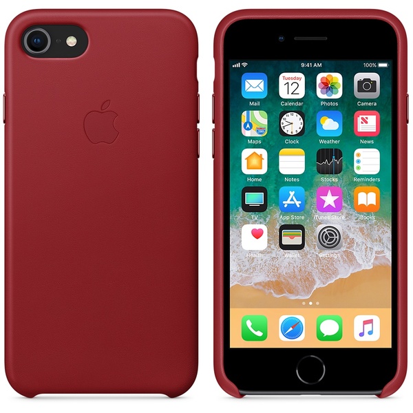 Apple iPhone 8/7 ‑nahkakuori - (PRODUCT)RED