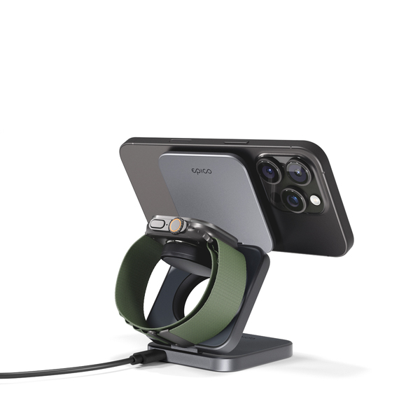 Epico UltraBase EF30 3in1 Fold Mag+ Wireless Charging Stand - space grey