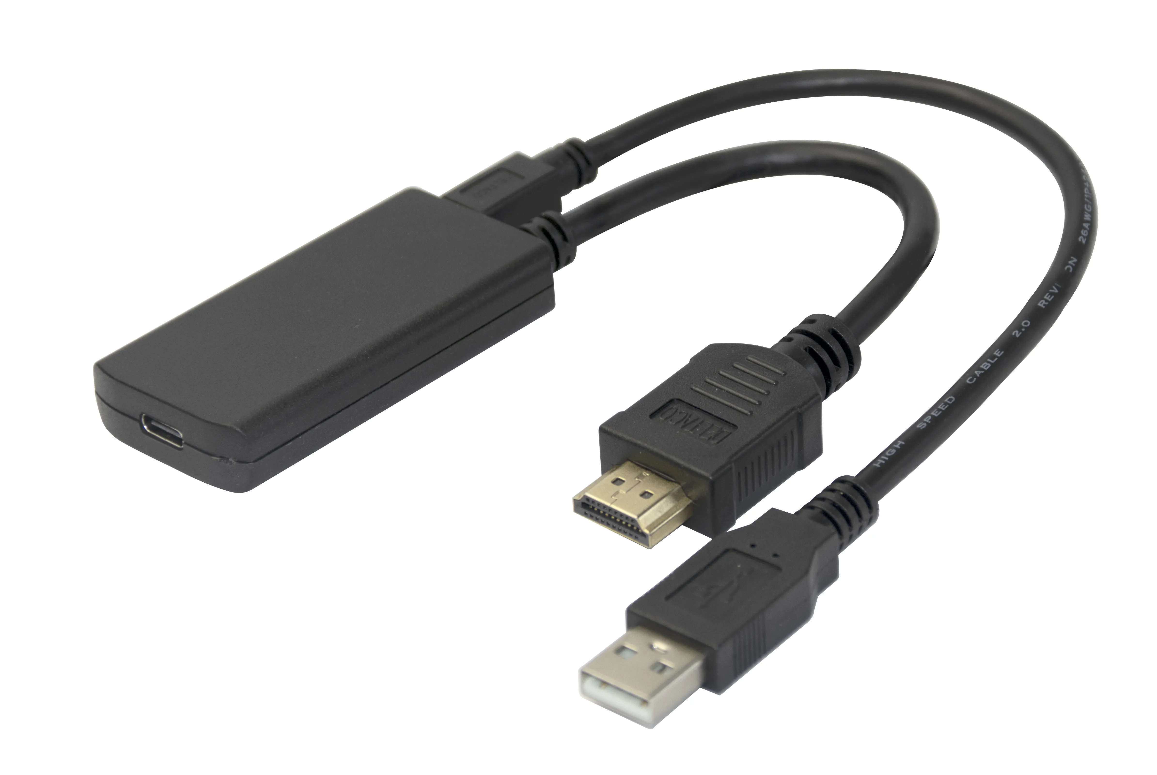 Deltaco HDMI - USB-C/ DisplayPort, 4K/60Hz - adapter, Black, 0.2m
