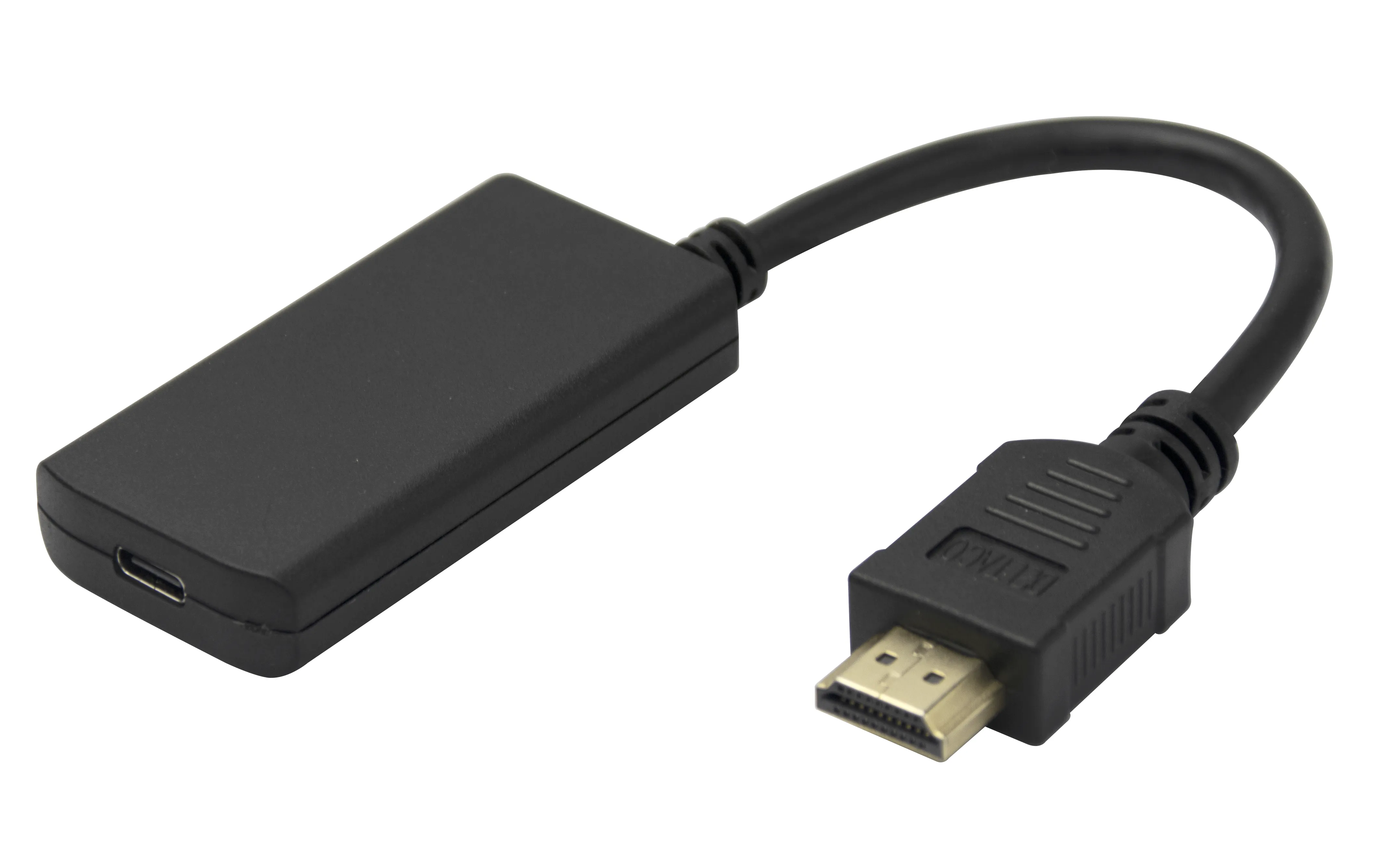 Deltaco HDMI - USB-C/ DisplayPort, 4K/60Hz - adapter, Black, 0.2m