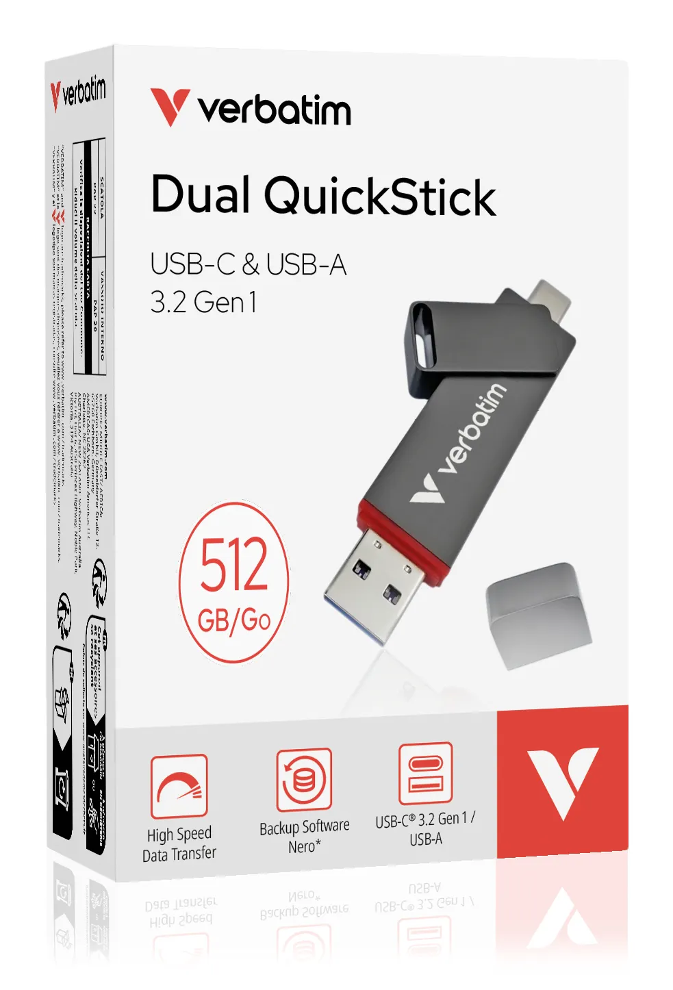 VERBATIM USB-A/C 3.2 Gen1 512GB Dual QuickStick