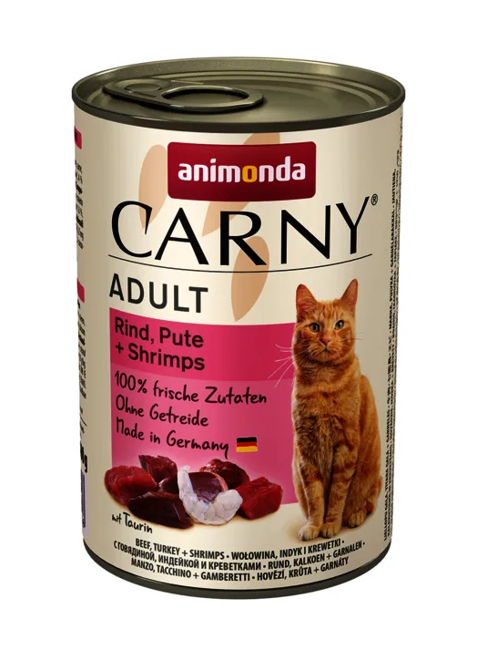 Animonda Carny Adult Beef, Turkey &amp; Shrimps, Kissan m&auml;rk&auml;ruoka, 400 g