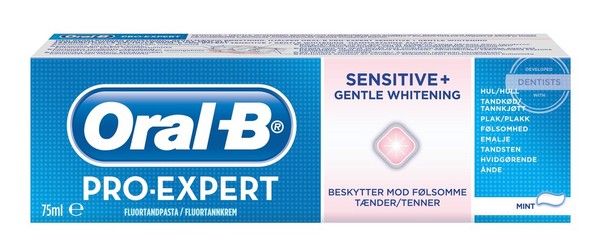 *ORAL-B HAMMASTAHNA ProExpert Sensitive &amp; Whitening 75ml.  Markkinoiden ensimm&auml;inen ja ainoa hammastahna, jossa on stabiloitua tinafluoridia ja polyfosfaatteja.