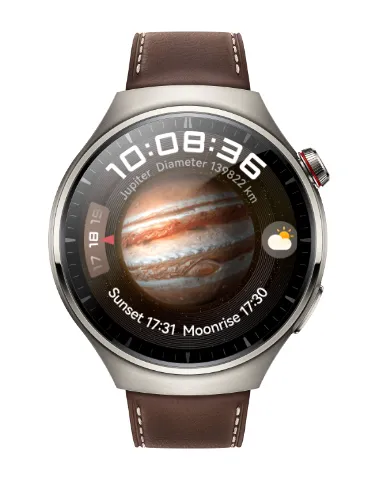 Huawei Watch 4 Pro LTE -&auml;lykello, 49 mm, ruskea nahkaranneke
