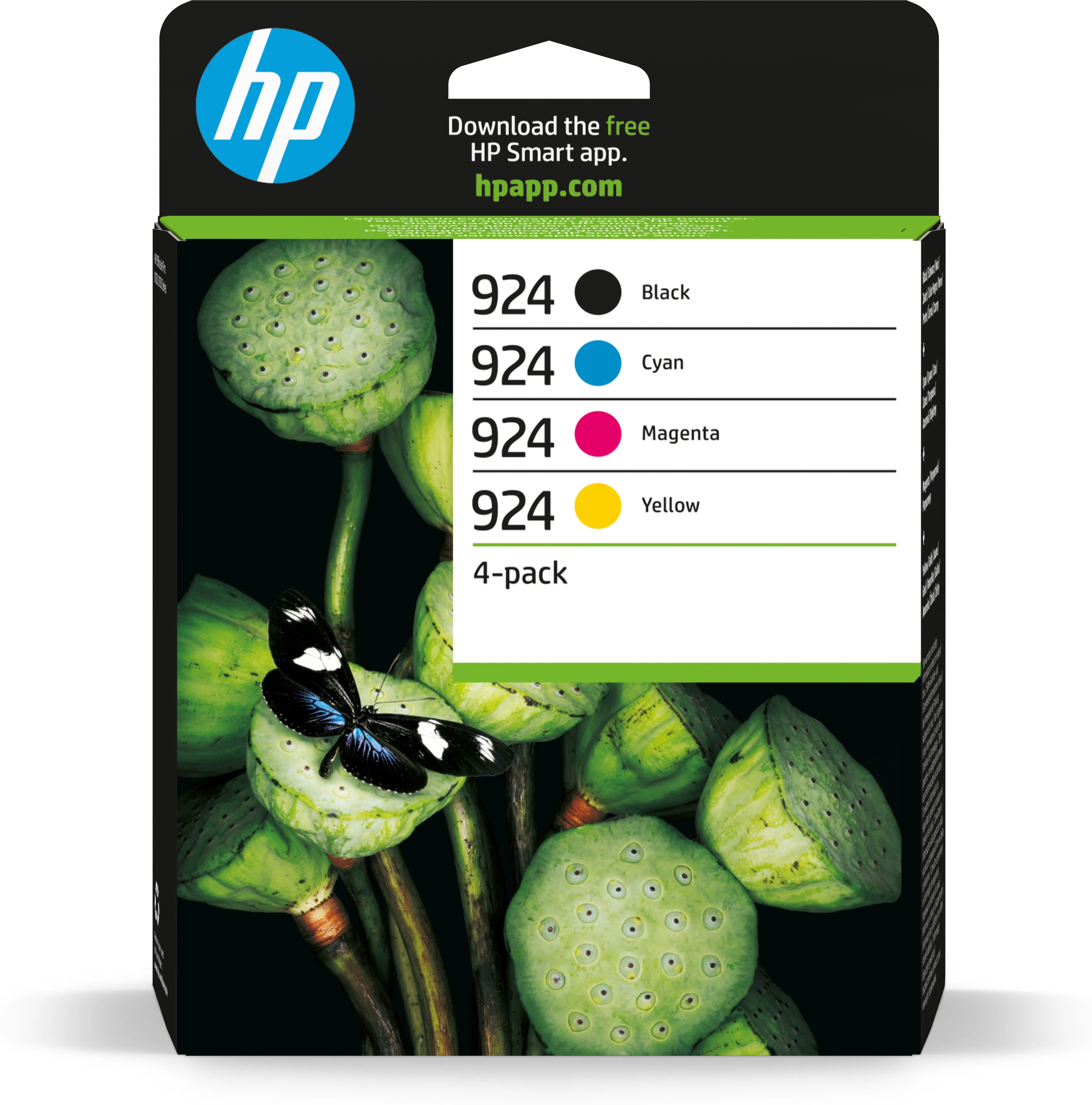 HP 924 ink cartridge kit, CMYK, 4 pcs