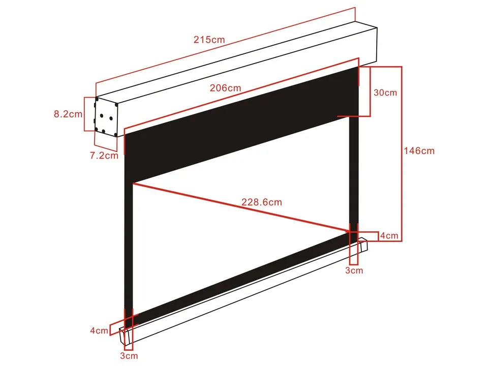 16:9 Motorized Projection Screen Deluxe 90&quot;