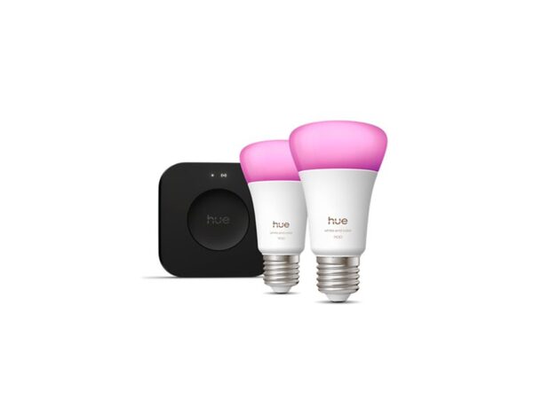 Philips Hue White and Color Ambiance (2 x E27 + Bridge Pro) - Smart lighting starter kit